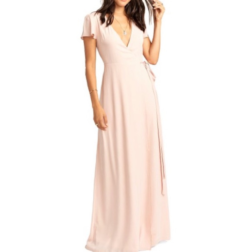 SHOW ME YOUR MUMU Noelle Wrap Maxi Dress in Tan